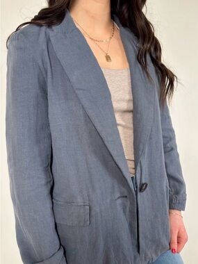 Free People NWT 208 EU Prep School Linen Blazer Size Large